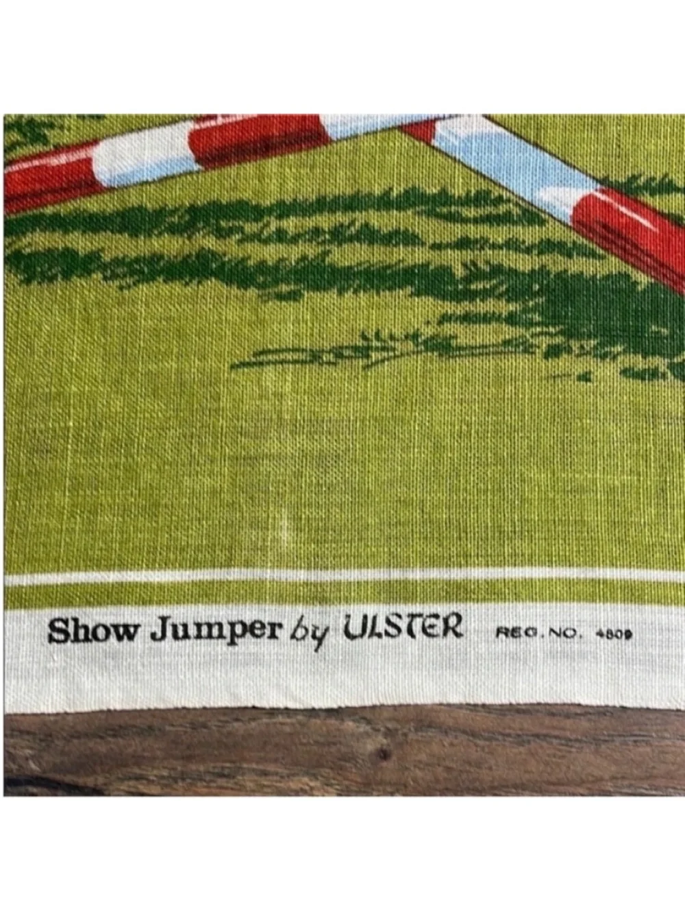VINTAGE Show Jumper by Ulster Pure Linen Equestrian Horse Tapestry Towel Ireland